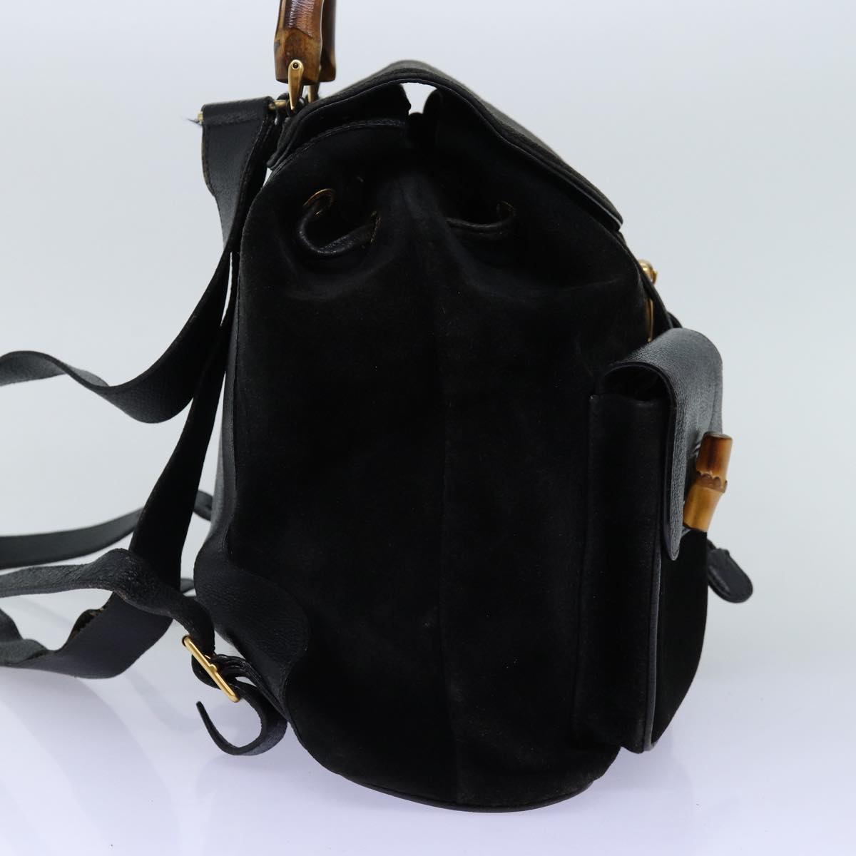 GUCCI Bamboo Backpack Suede Black 71825