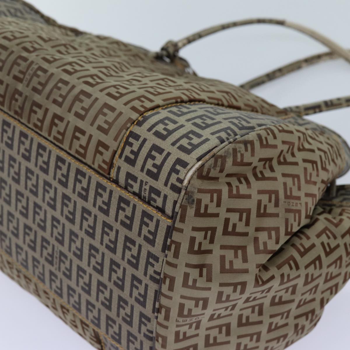 FENDI Zucchino Canvas Hand Bag Beige 71826