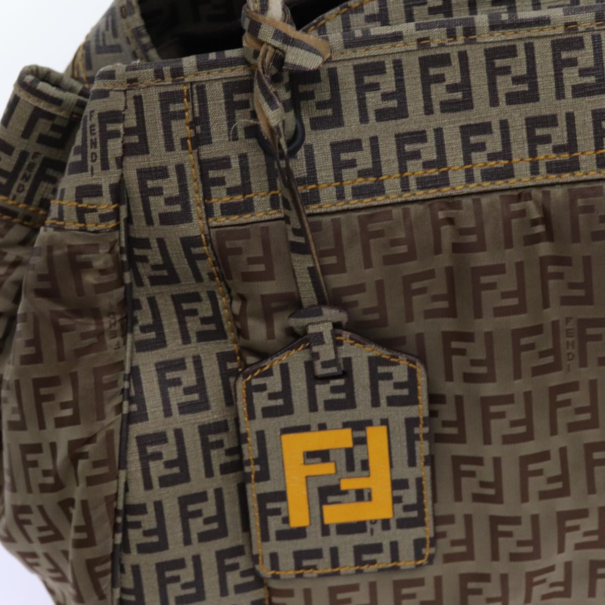FENDI Zucchino Canvas Hand Bag Beige 71826