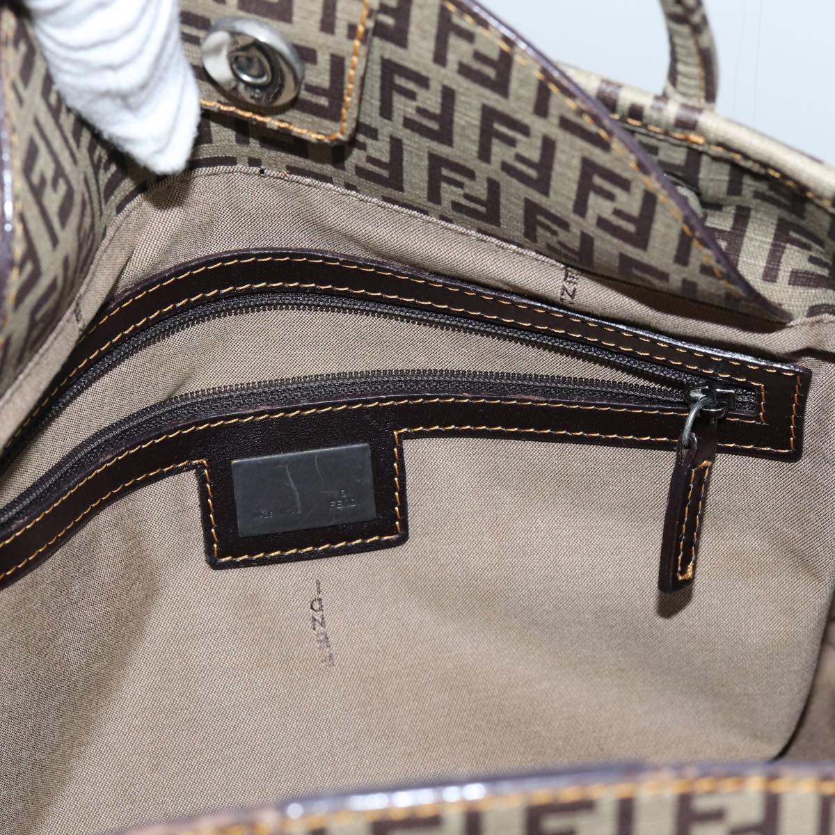 FENDI Zucchino Canvas Hand Bag Beige 71826