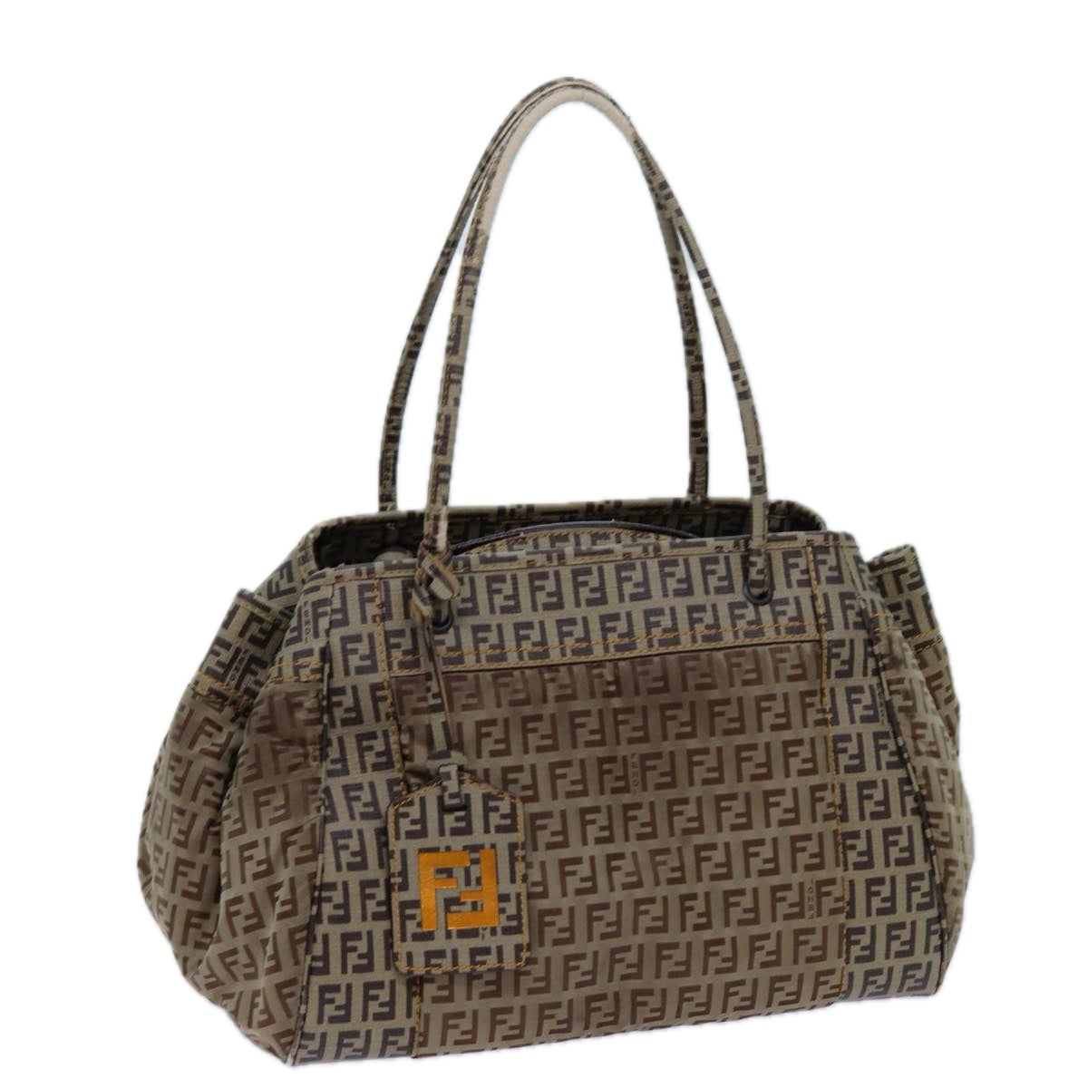 FENDI Zucchino Canvas Hand Bag Beige 71826