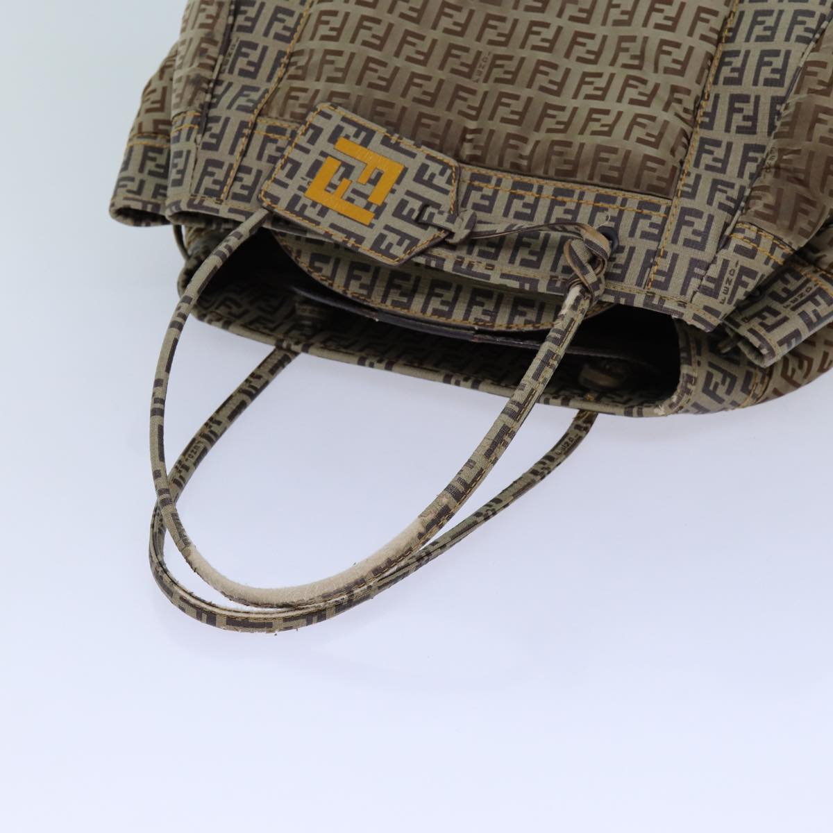 FENDI Zucchino Canvas Hand Bag Beige 71826