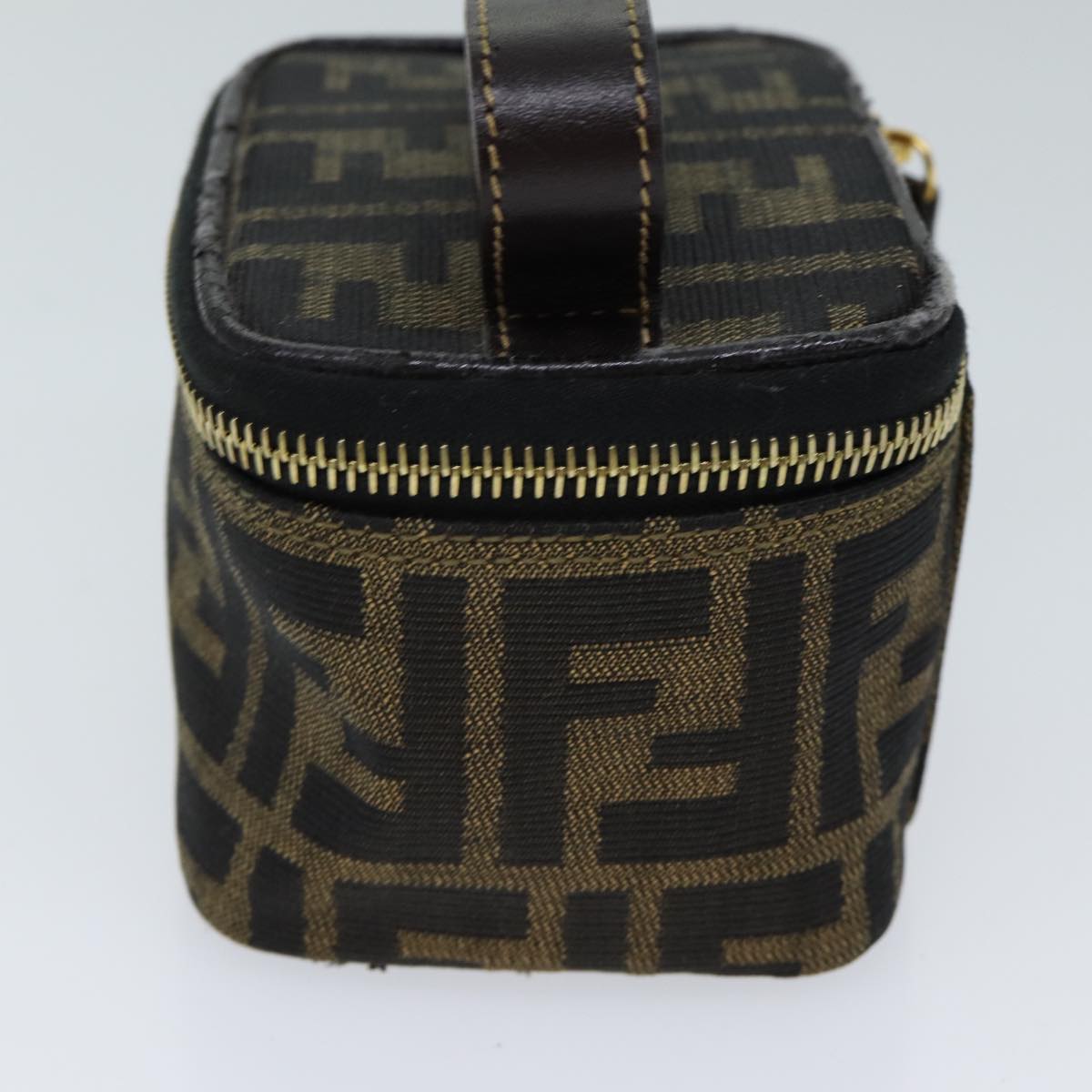 FENDI Zucca Canvas Vanity Cosmetic Pouch Brown Black 71829