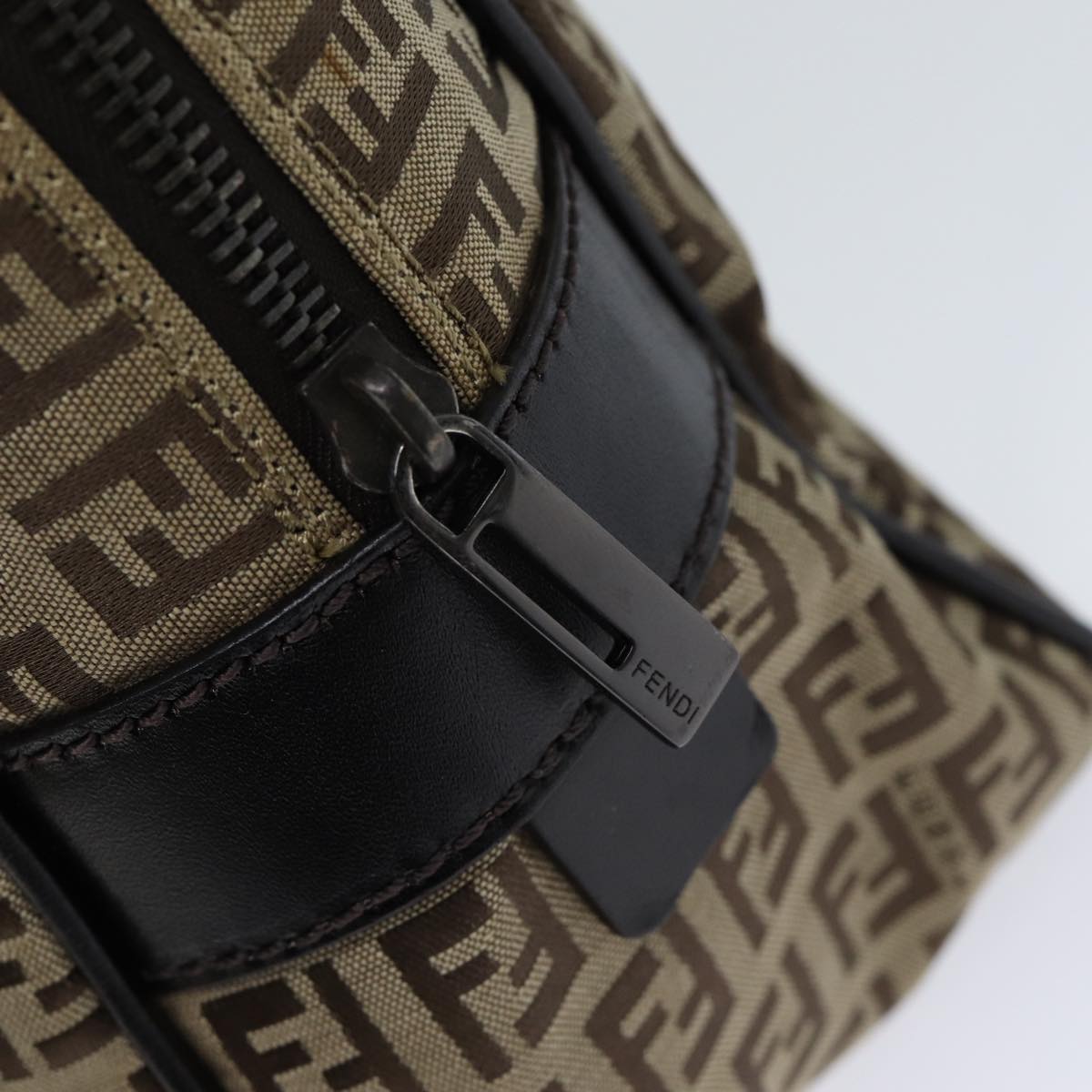 FENDI Zucchino Canvas Hand Bag Beige 71830