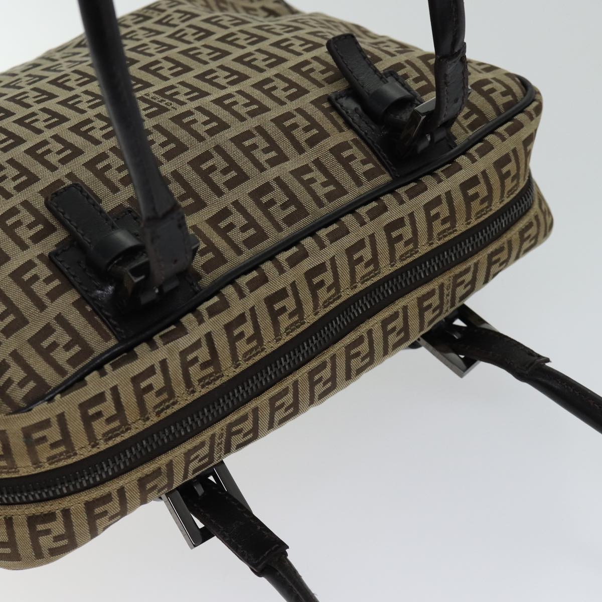 FENDI Zucchino Canvas Hand Bag Beige 71830