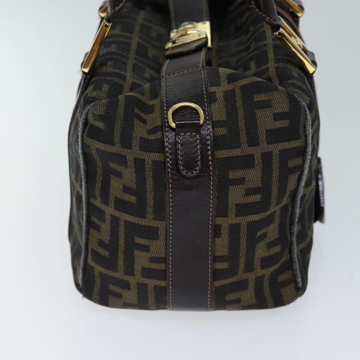 FENDI Zucca Canvas Hand Bag Brown Black 71831