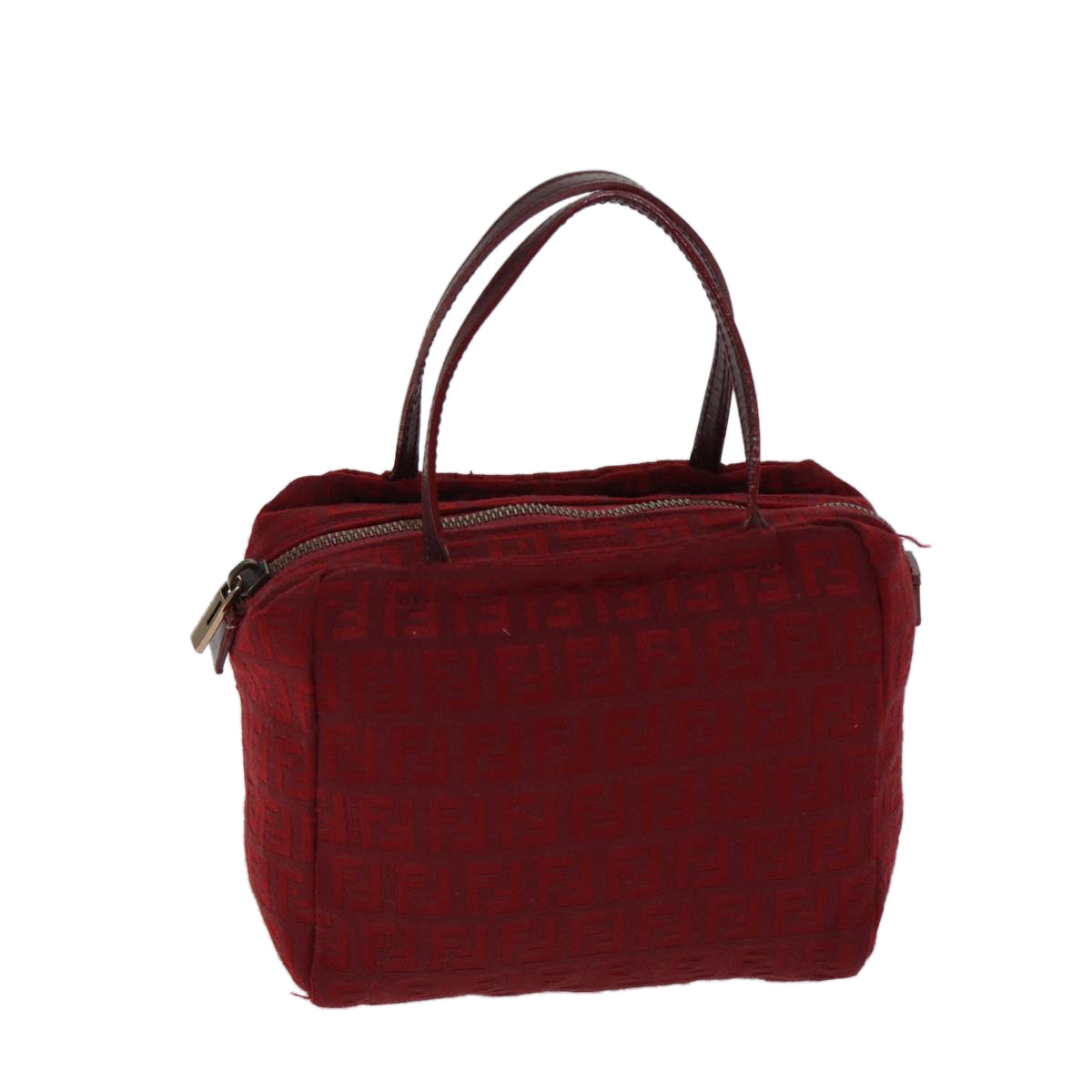 FENDI Zucchino Canvas Hand Bag Red 71832