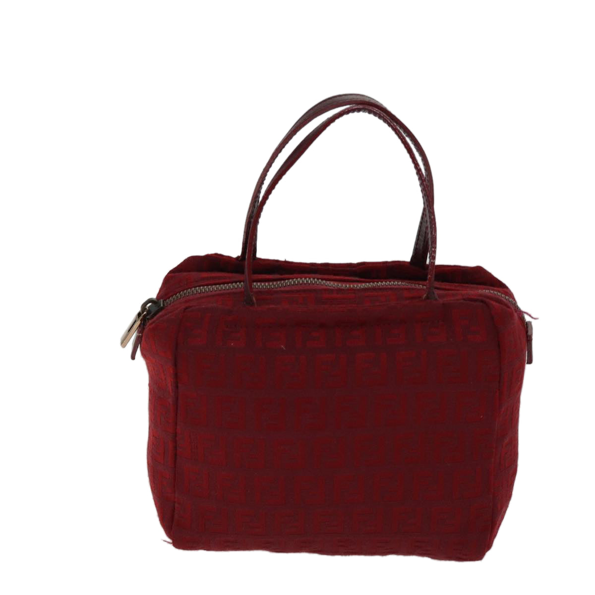 FENDI Zucchino Canvas Hand Bag Red 71832
