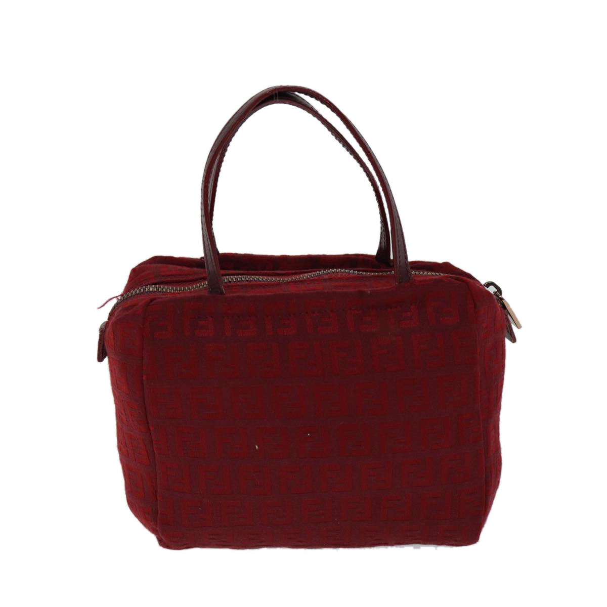 FENDI Zucchino Canvas Hand Bag Red 71832