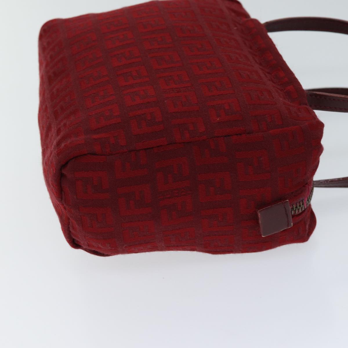FENDI Zucchino Canvas Hand Bag Red 71832
