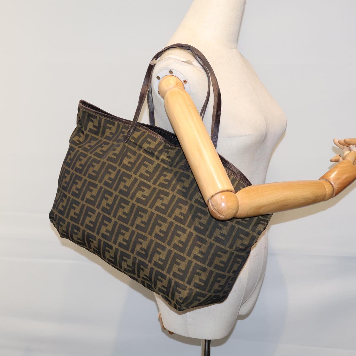 FENDI Zucca Canvas Tote Bag Brown 71833