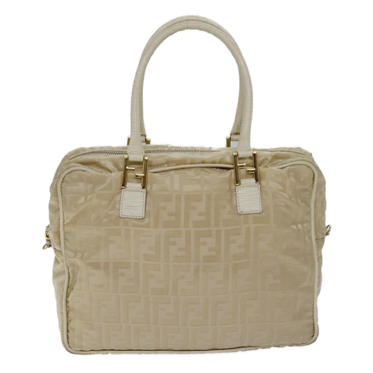 FENDI Zucca Canvas Hand Bag Nylon 2way Beige 71835