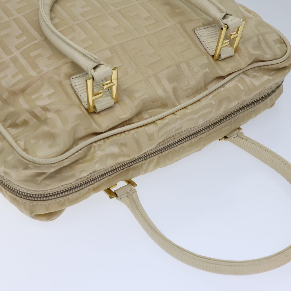 FENDI Zucca Canvas Hand Bag Nylon 2way Beige 71835
