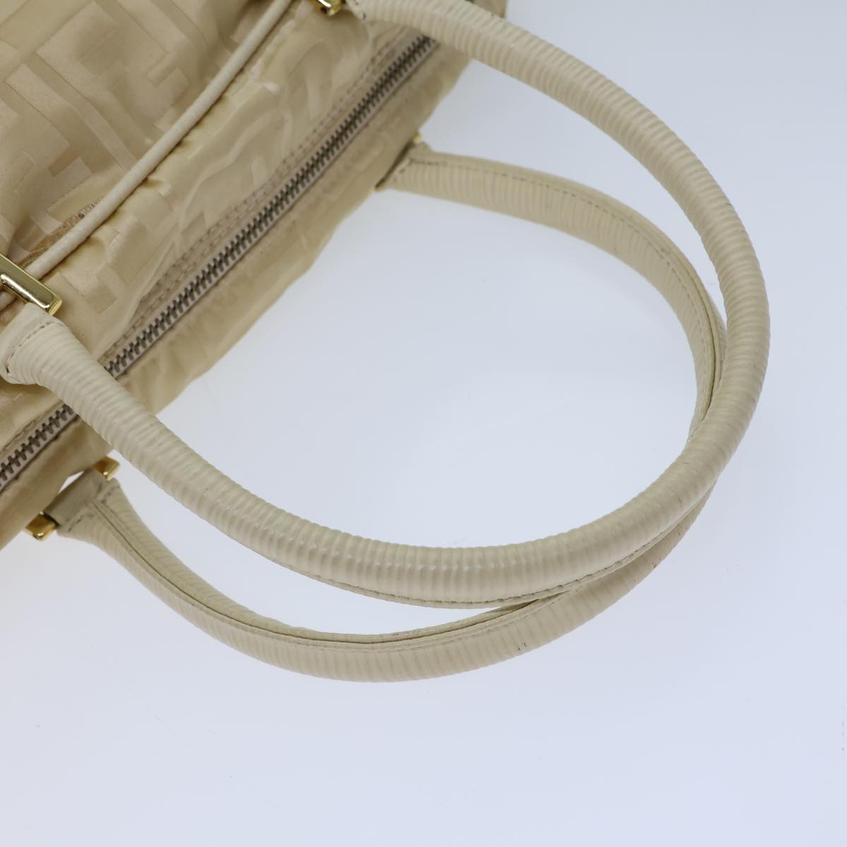 FENDI Zucca Canvas Hand Bag Nylon 2way Beige 71835