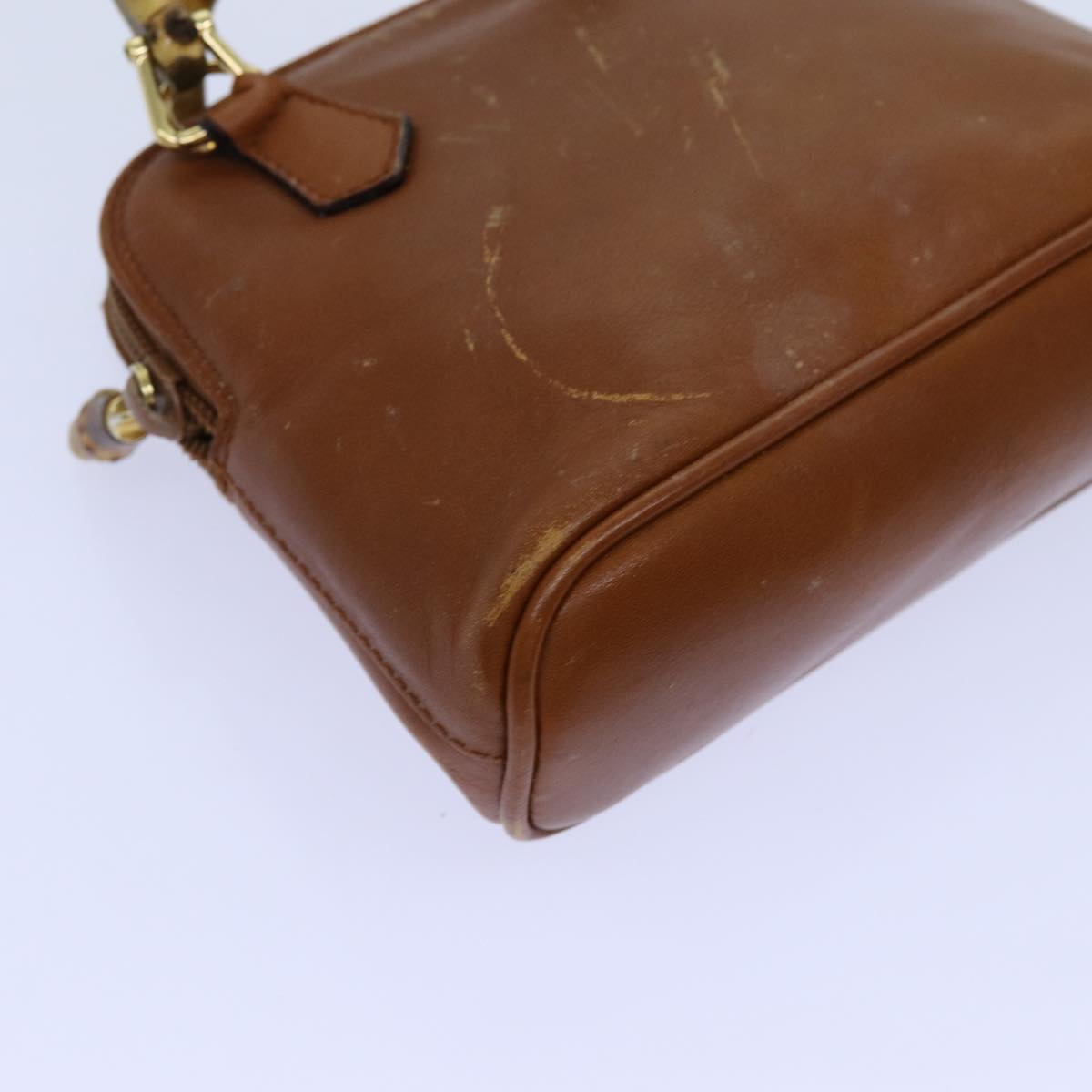 GUCCI Bamboo Hand Bag Leather Brown 007 2865 0231 71894