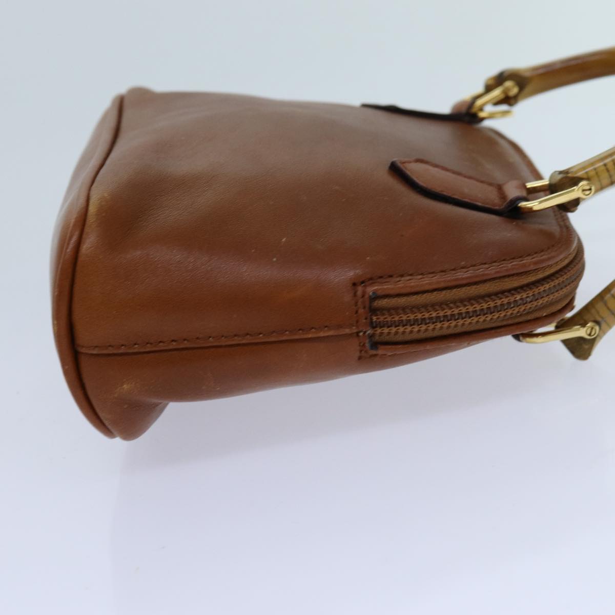GUCCI Bamboo Hand Bag Leather Brown 007 2865 0231 71894