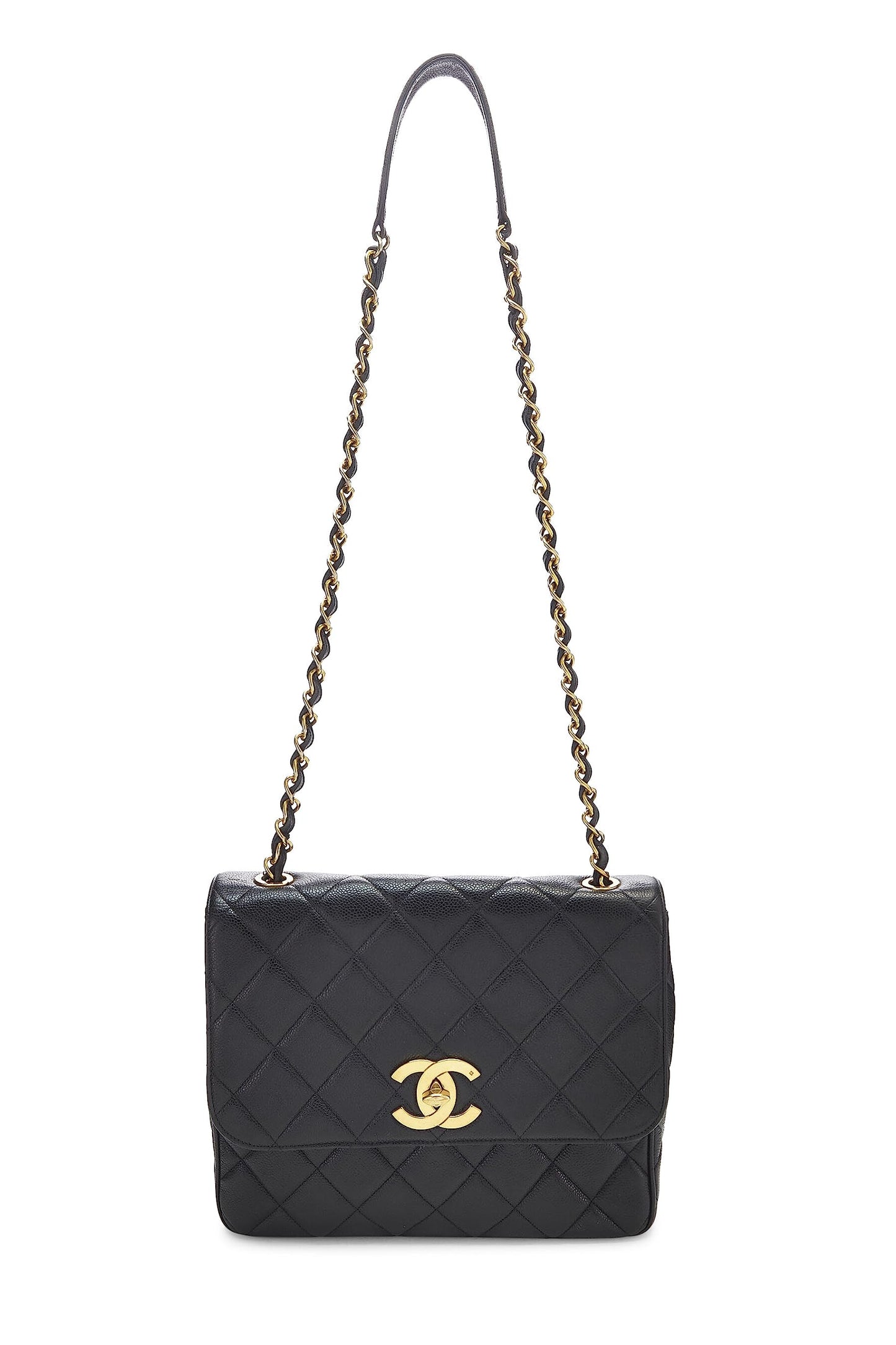 Chanel,  Black Caviar Big CC Square Flap Large, Black