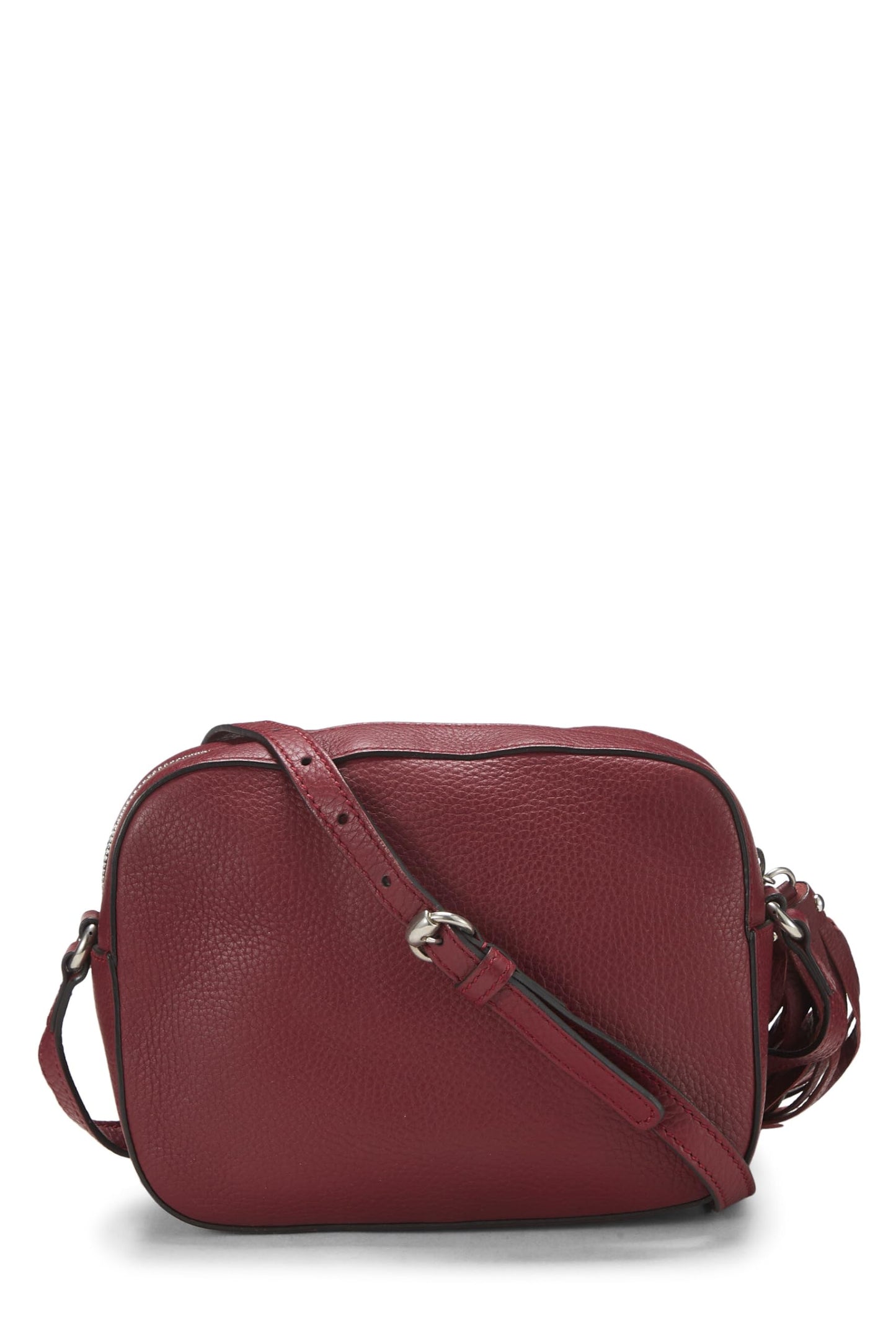 Gucci,  Burgundy Grained Leather Studded Soho Disco, Burgundy