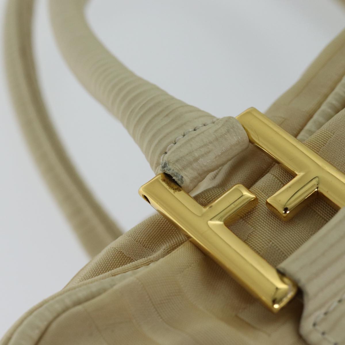 FENDI Zucca Canvas Hand Bag 2way Cream 71902