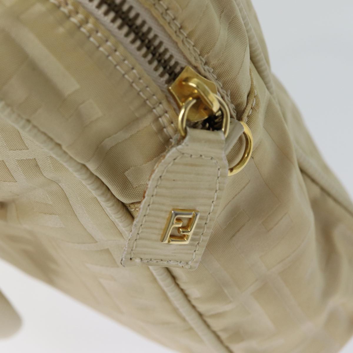 FENDI Zucca Canvas Hand Bag 2way Cream 71902