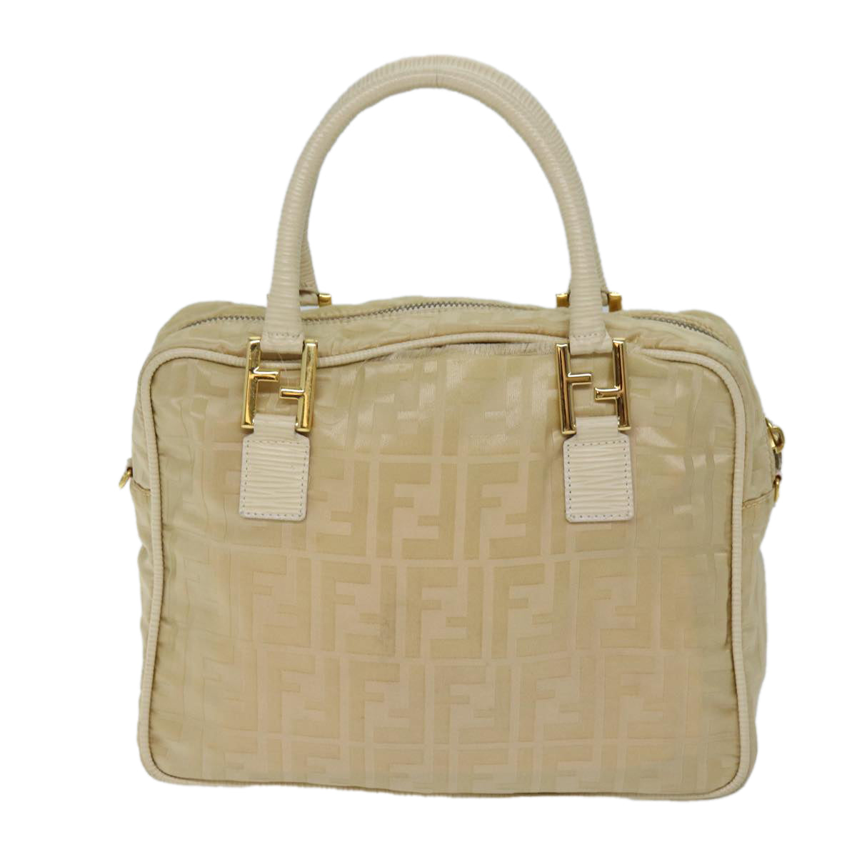 FENDI Zucca Canvas Hand Bag 2way Cream 71902