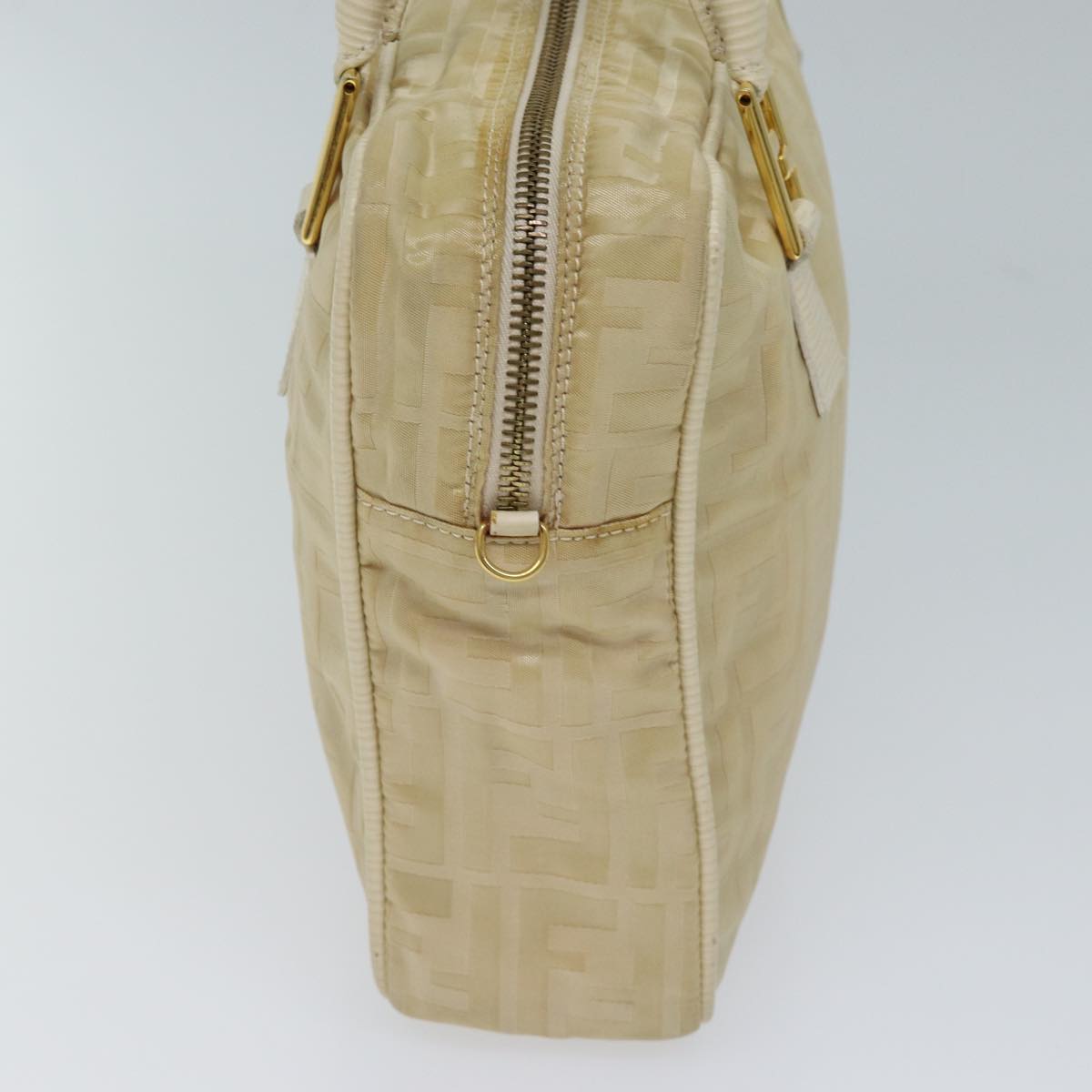 FENDI Zucca Canvas Hand Bag 2way Cream 71902