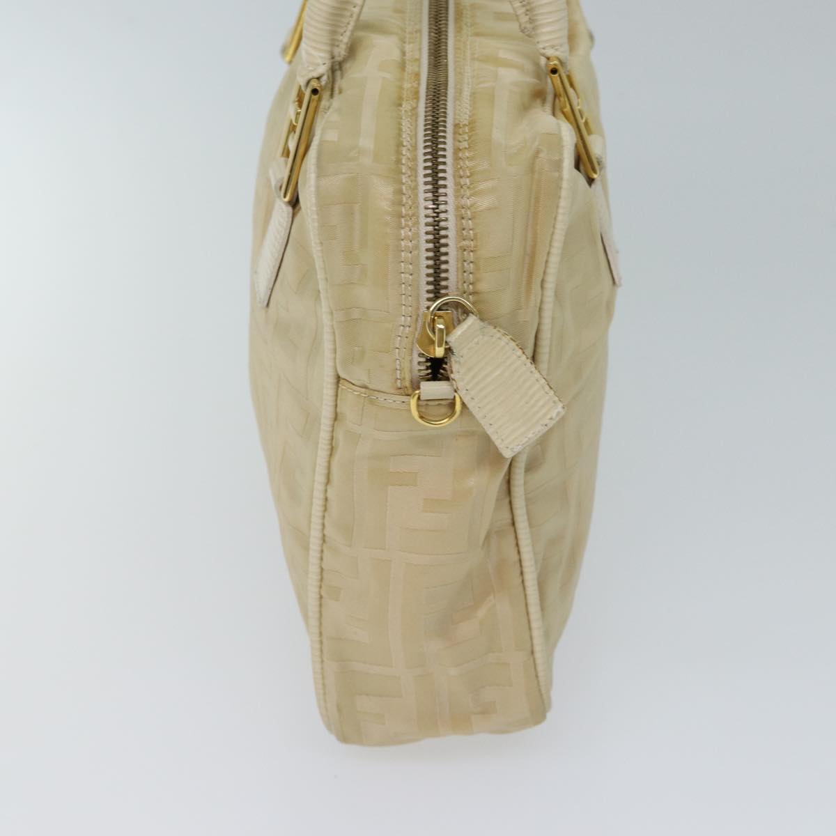 FENDI Zucca Canvas Hand Bag 2way Cream 71902