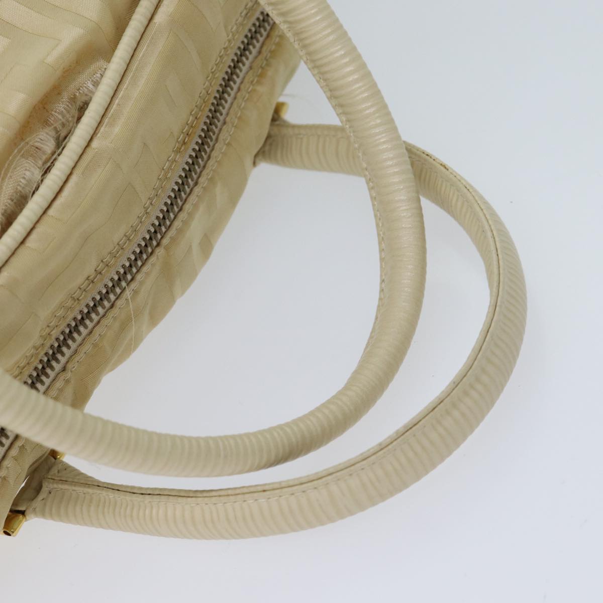 FENDI Zucca Canvas Hand Bag 2way Cream 71902