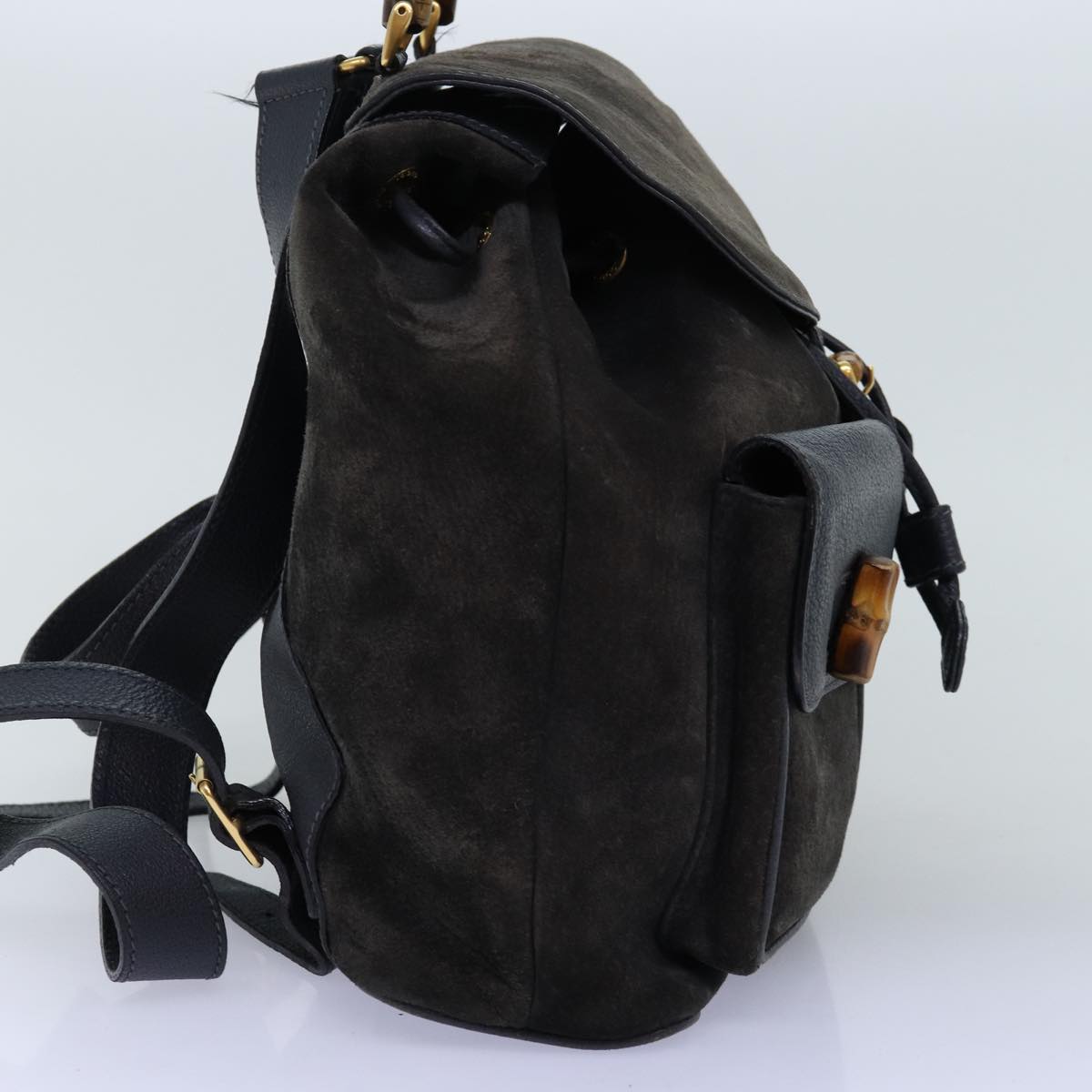 GUCCI Bamboo Backpack Suede Black 71916
