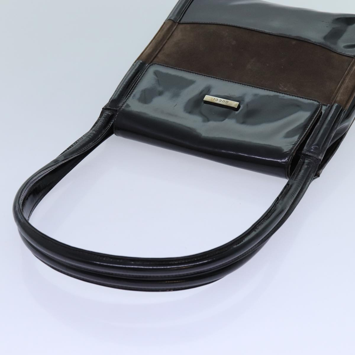 GUCCI Shoulder Bag Patent leather Brown 71917