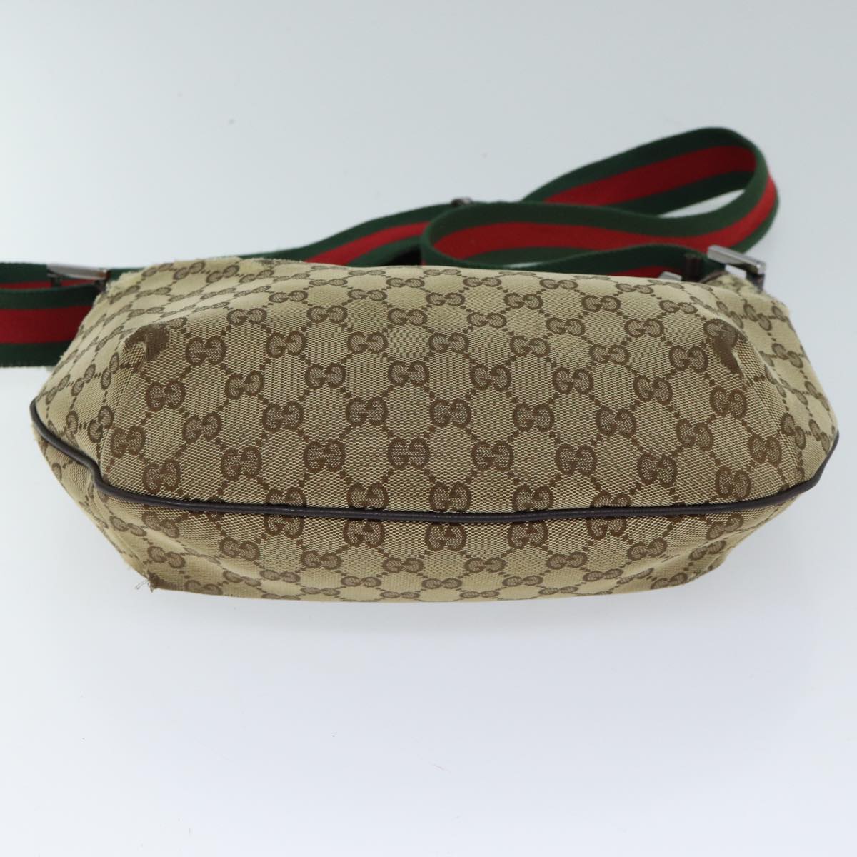 GUCCI GG Canvas Web Sherry Line Shoulder Bag Beige Red Green 181092 71918