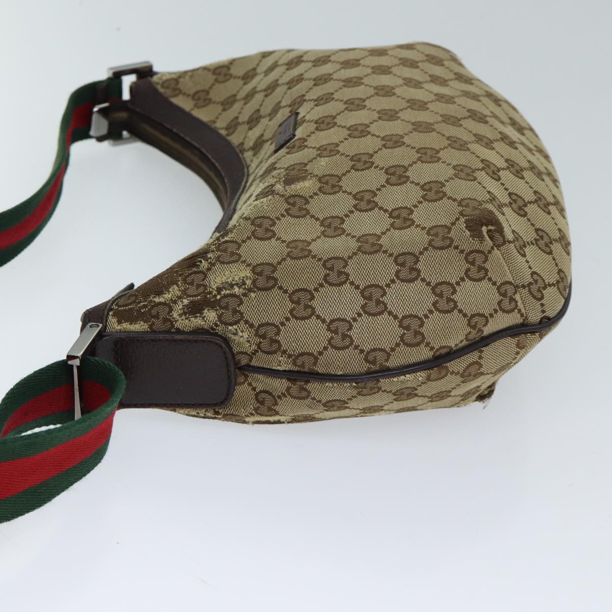 GUCCI GG Canvas Web Sherry Line Shoulder Bag Beige Red Green 181092 71918