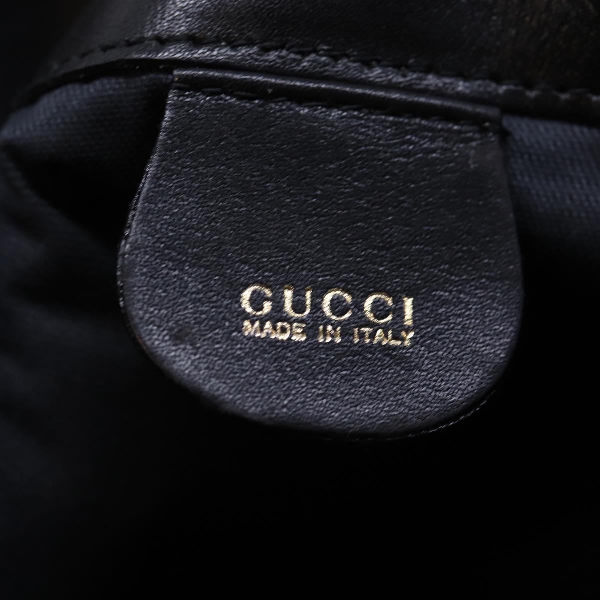 GUCCI Bamboo Shoulder Bag Leather 2way Black 001 1705 1638 71919