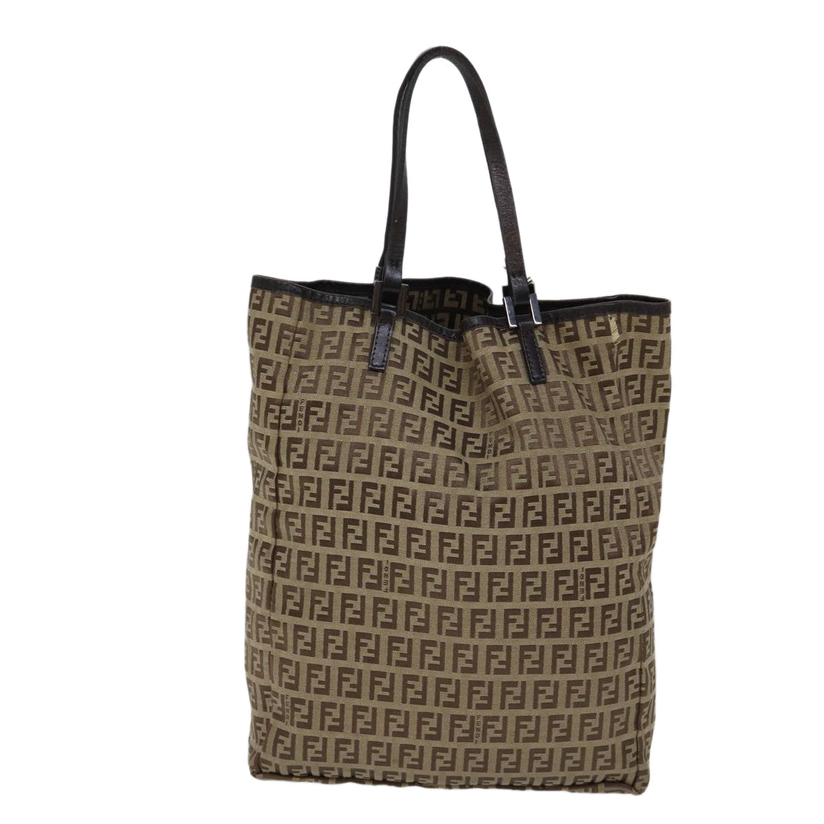FENDI Zucchino Canvas Tote Bag Beige 71920