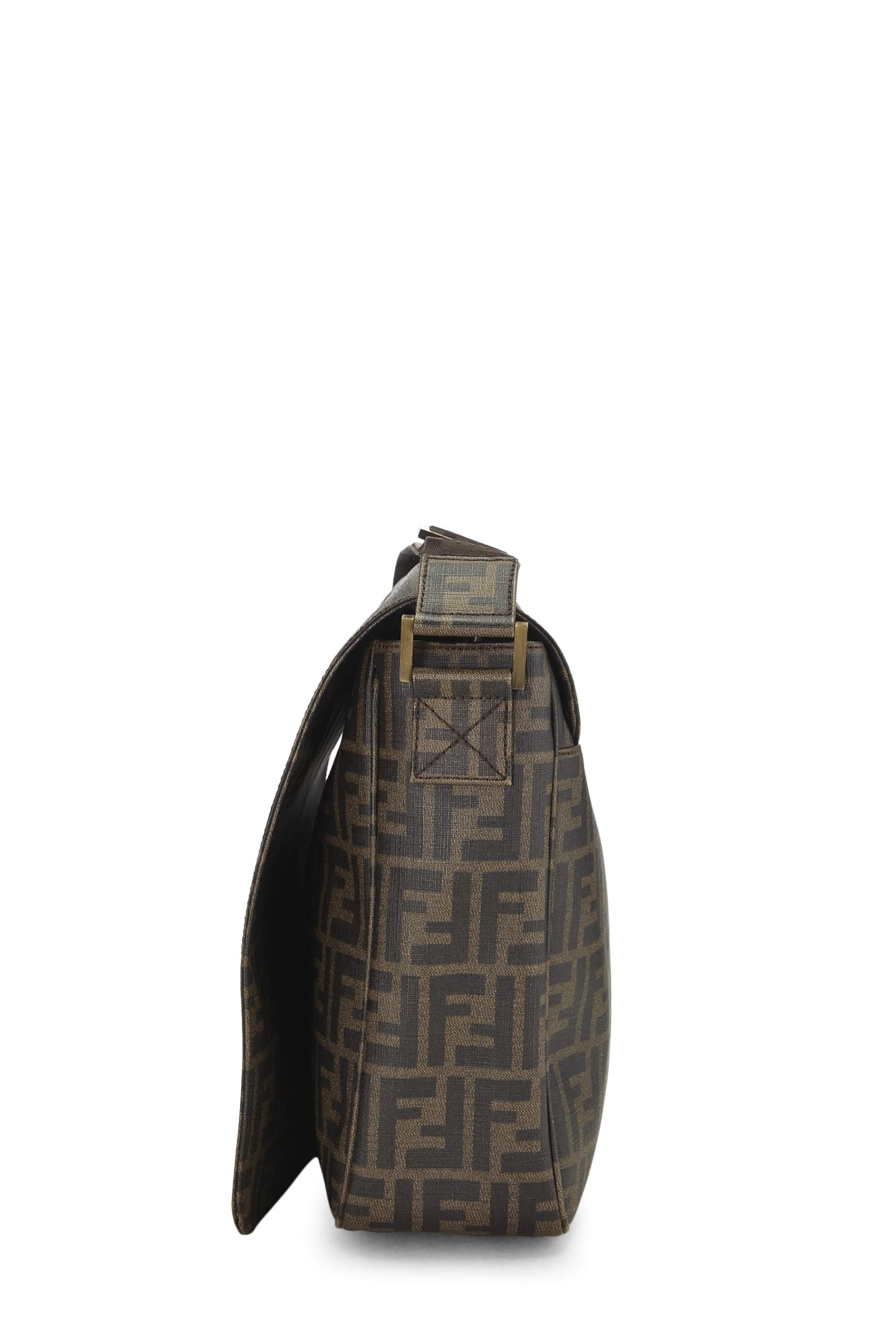 Fendi,  Brown Zucca Coated Canvas Messenger Large, Brown