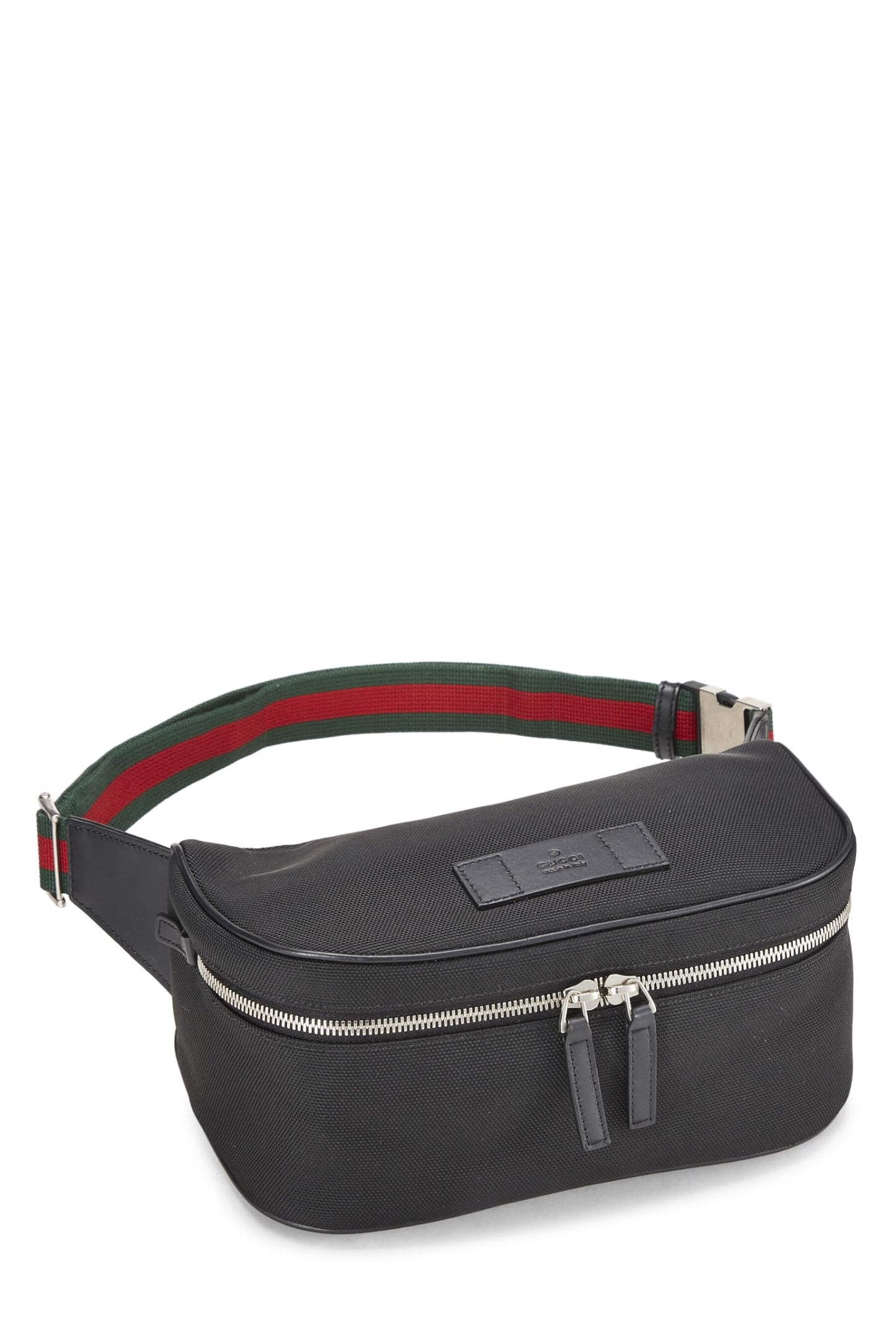 Gucci,  Black Canvas Techno Sling Bag, Black