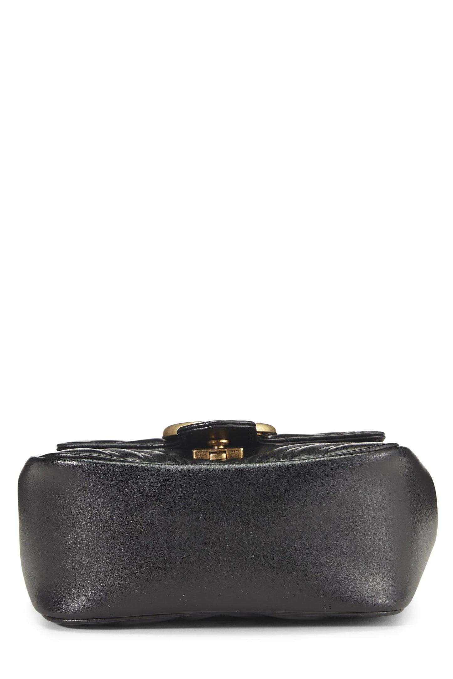 Gucci,  Black Leather GG Marmont Shoulder Bag Mini, Black