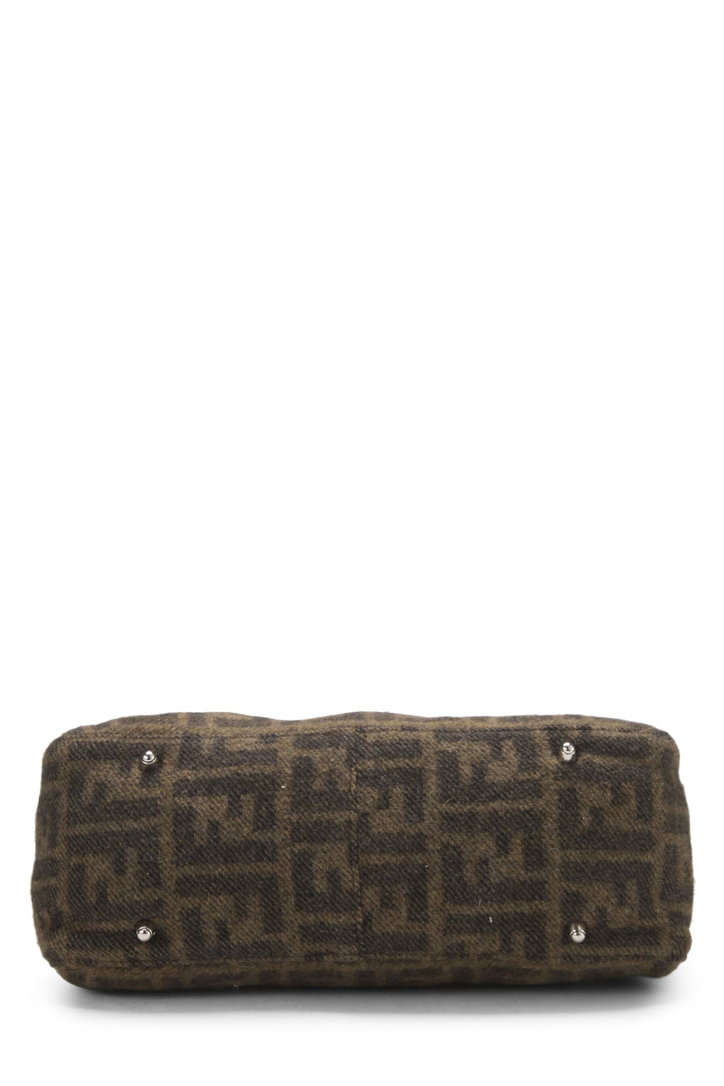 Fendi,  Brown Zucca Wool Handbag, Brown