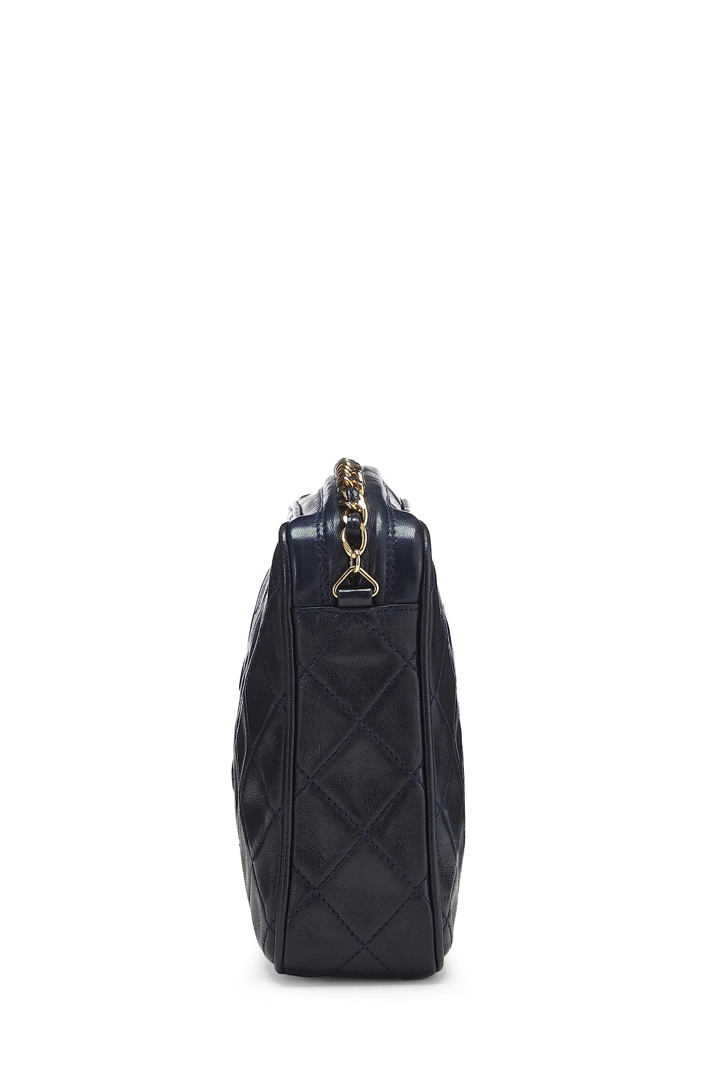 Chanel,  Navy Lambskin Diamond 'CC' Camera Bag Medium, Navy