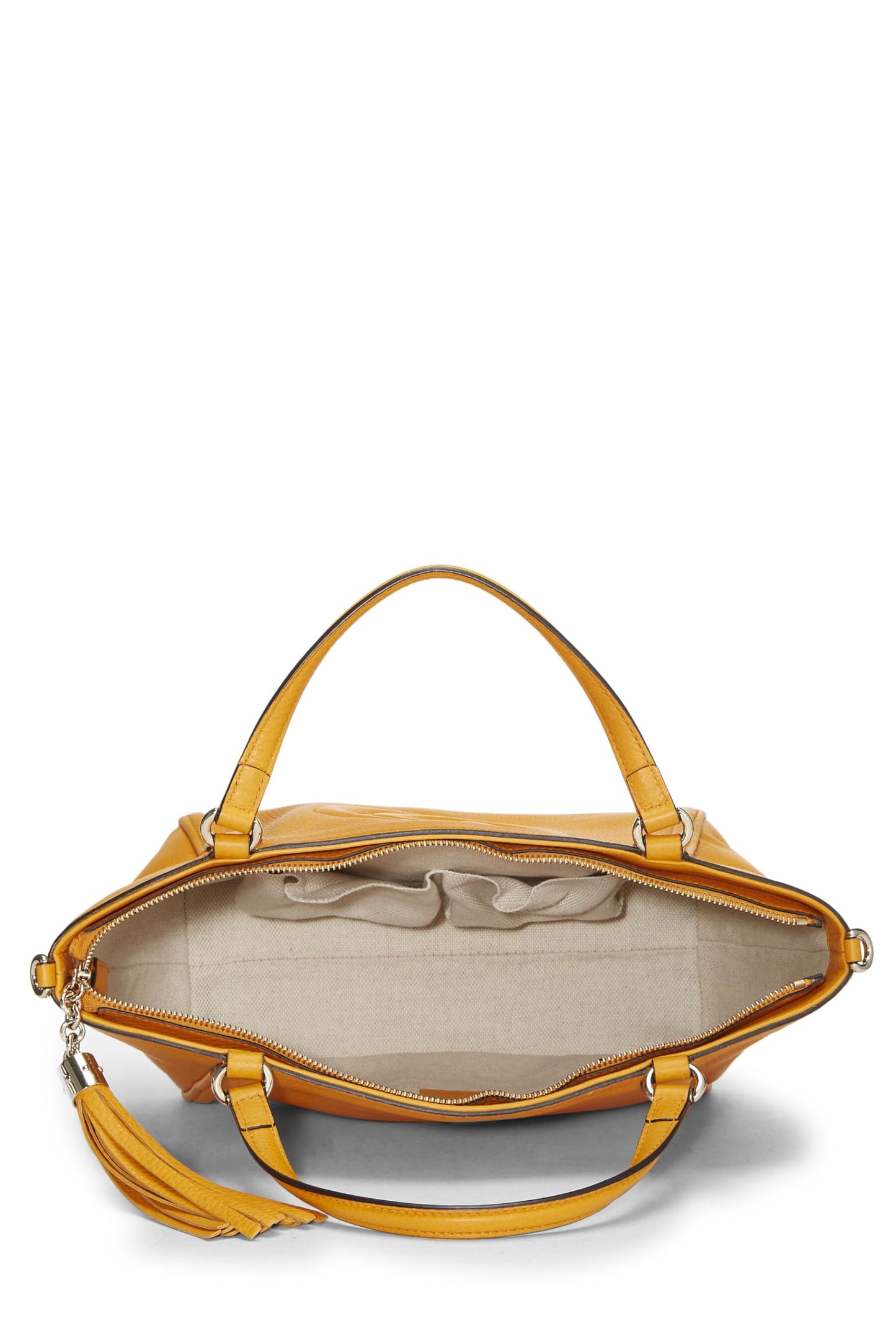 Gucci,  Orange Grained Leather Soho Top Handle Bag, Yellow
