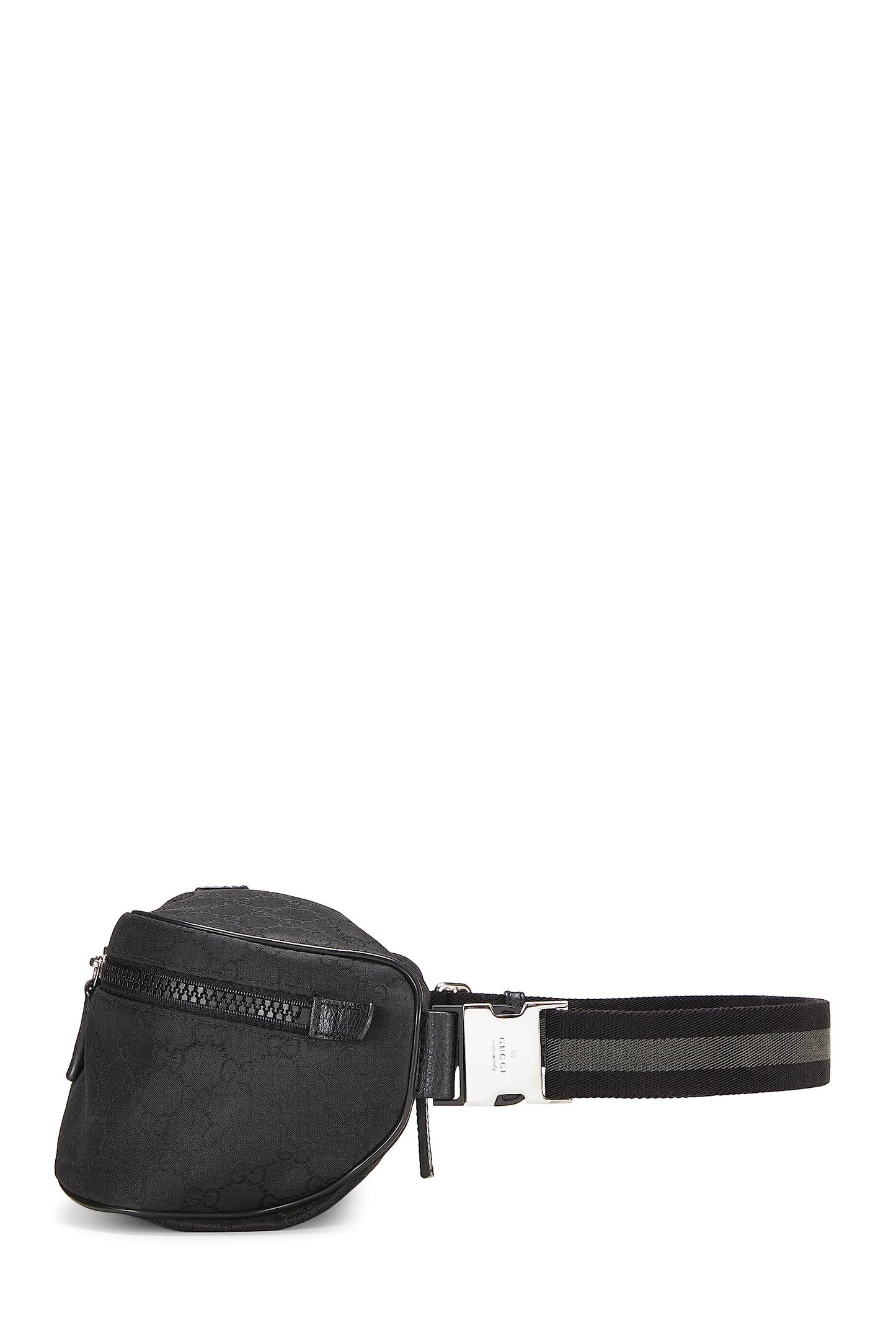 Gucci,  Black Nylon GG Waist Pouch, Black