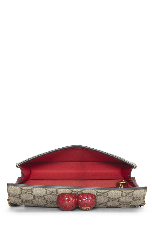 Gucci,  Original GG Supreme Canvas Cherry Convertible Clutch Mini, Red