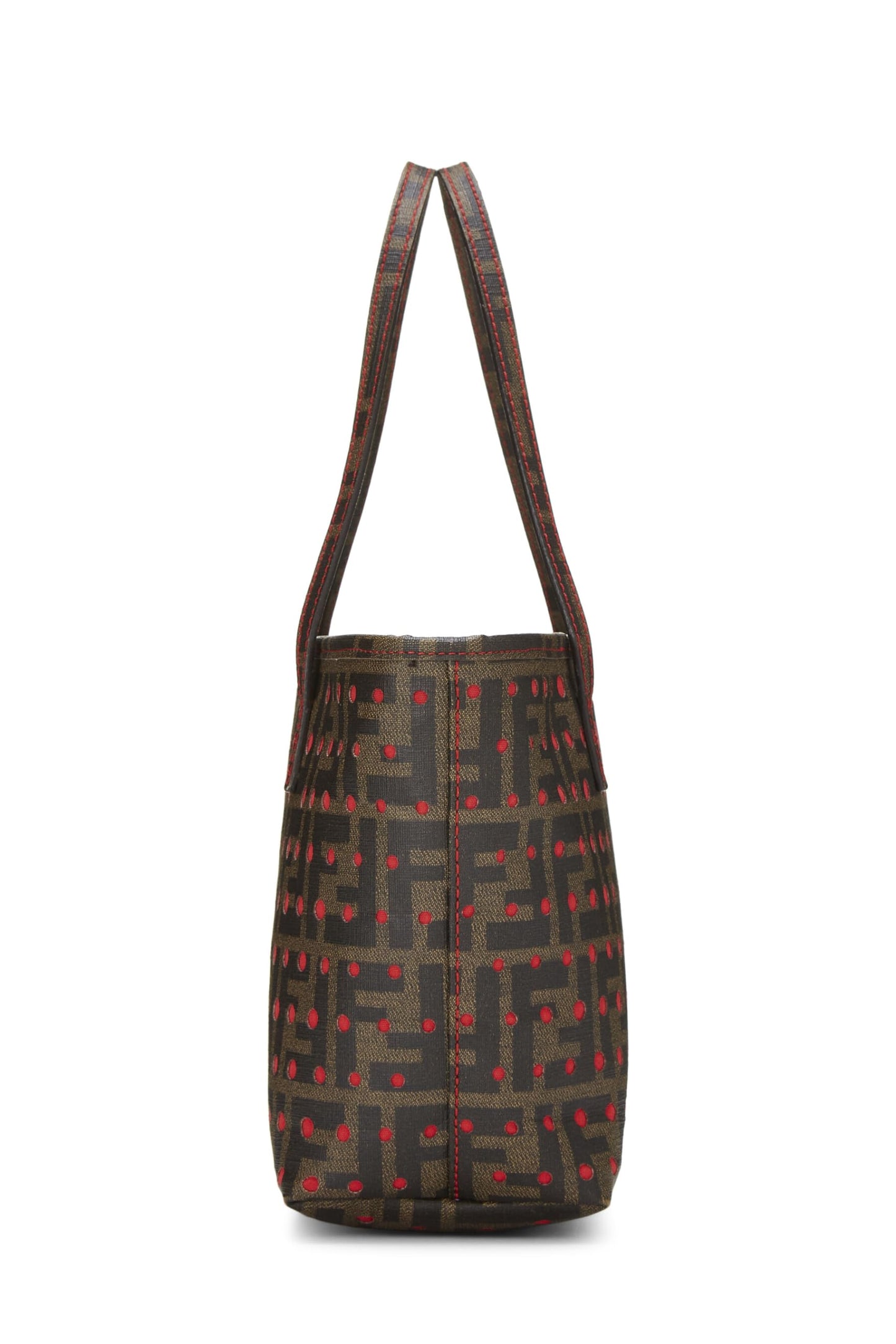 Fendi,  Red Zucca Coated Canvas Spalmati Roll Tote Mini, Red