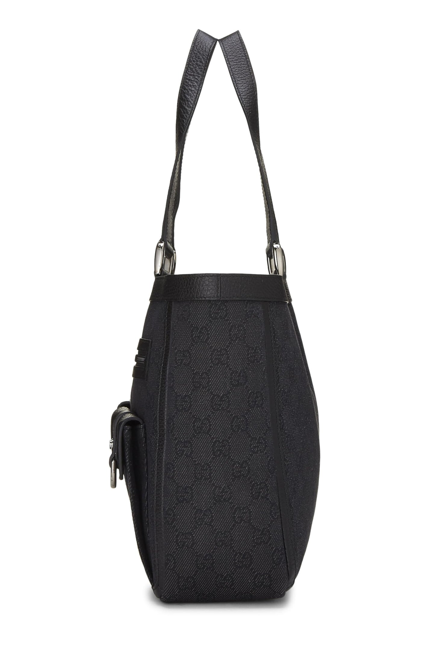 Gucci,  Black GG Nylon Abbey Pocket Tote, Black