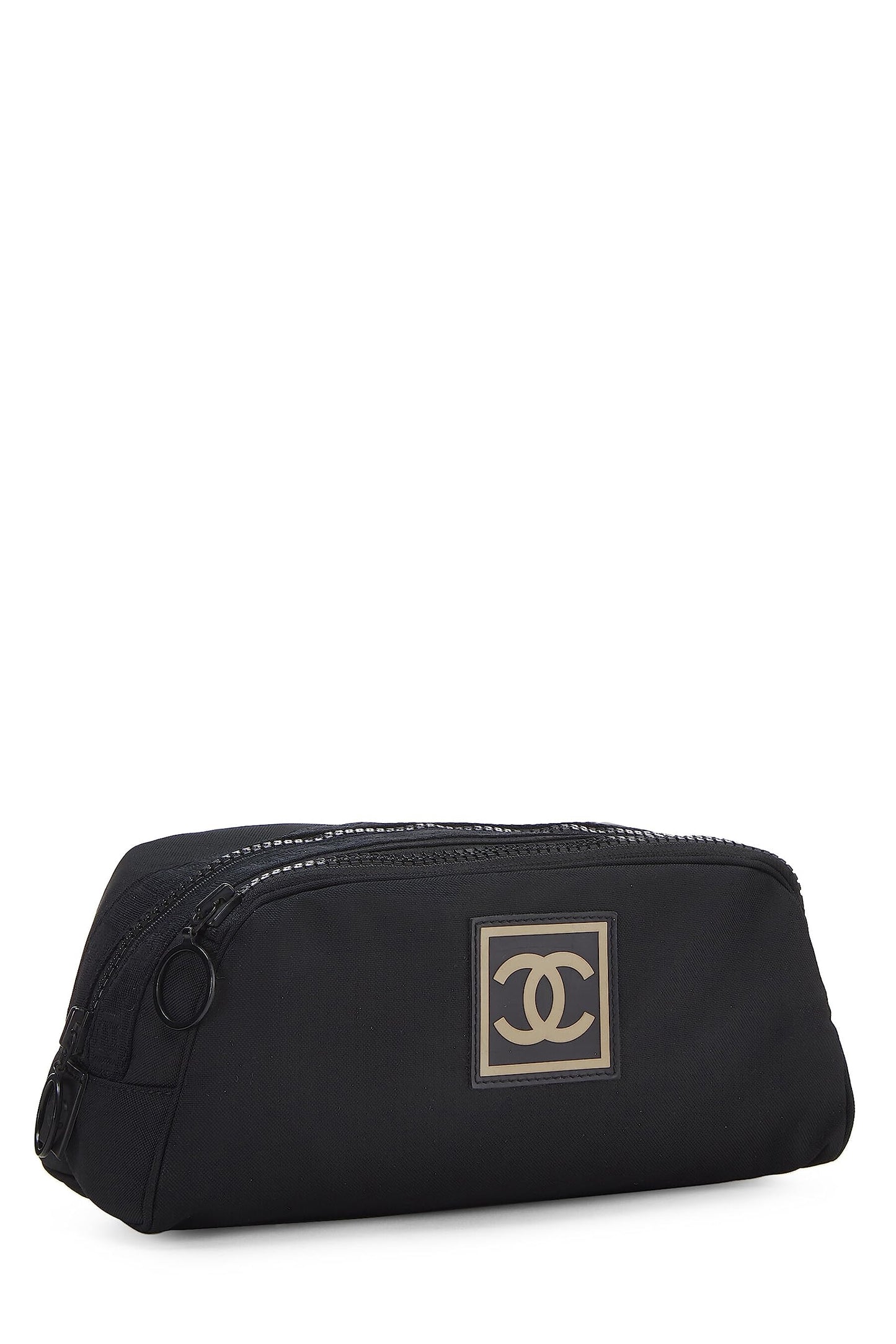 Chanel,  Black Sportline Nylon Zip Pouch, Black