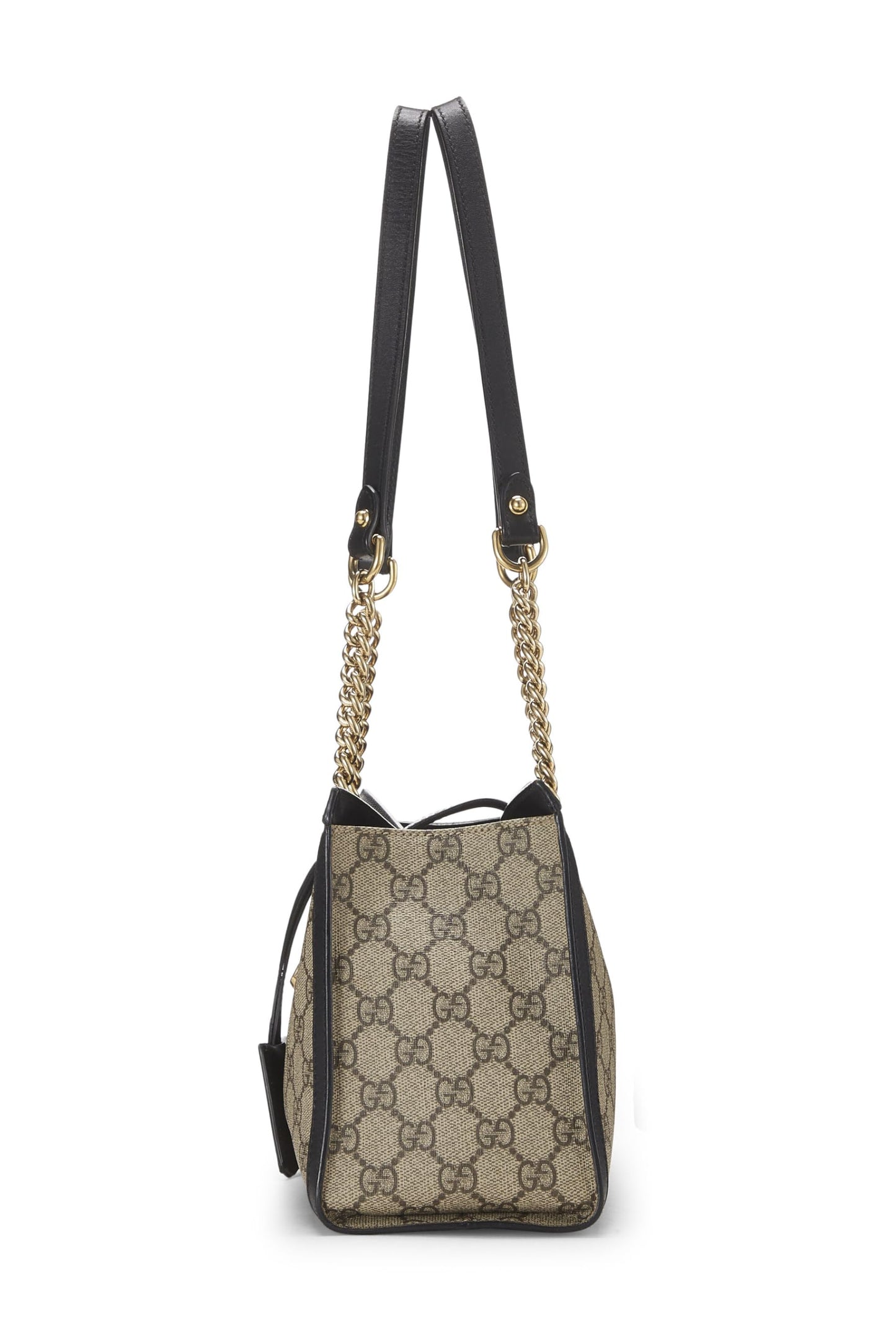 Gucci,  Black GG Supreme Padlock Tote Small, Black