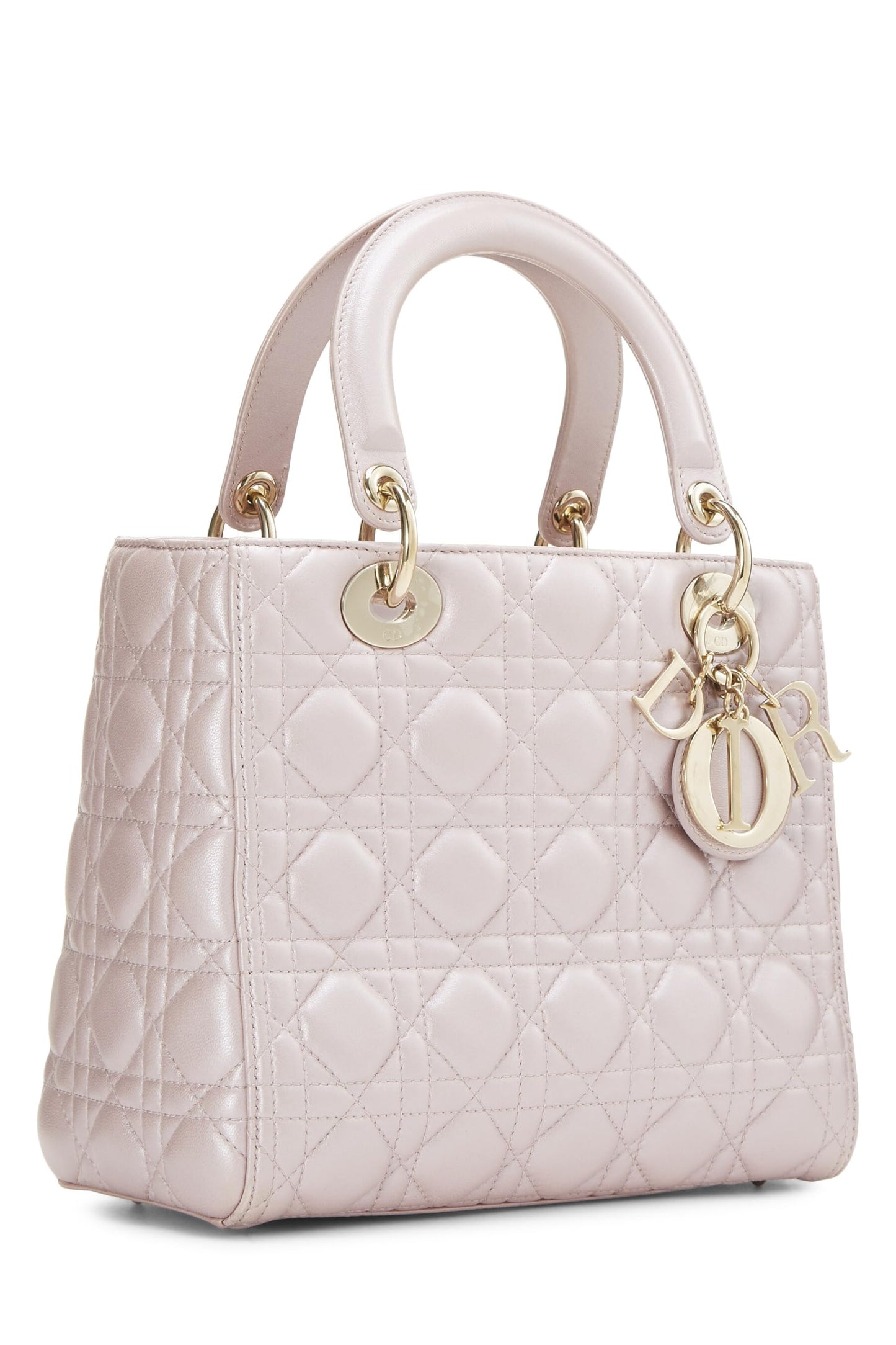 Dior,  Pearly Pink Cannage Quilted Lambskin Lady Dior Medium, Pink