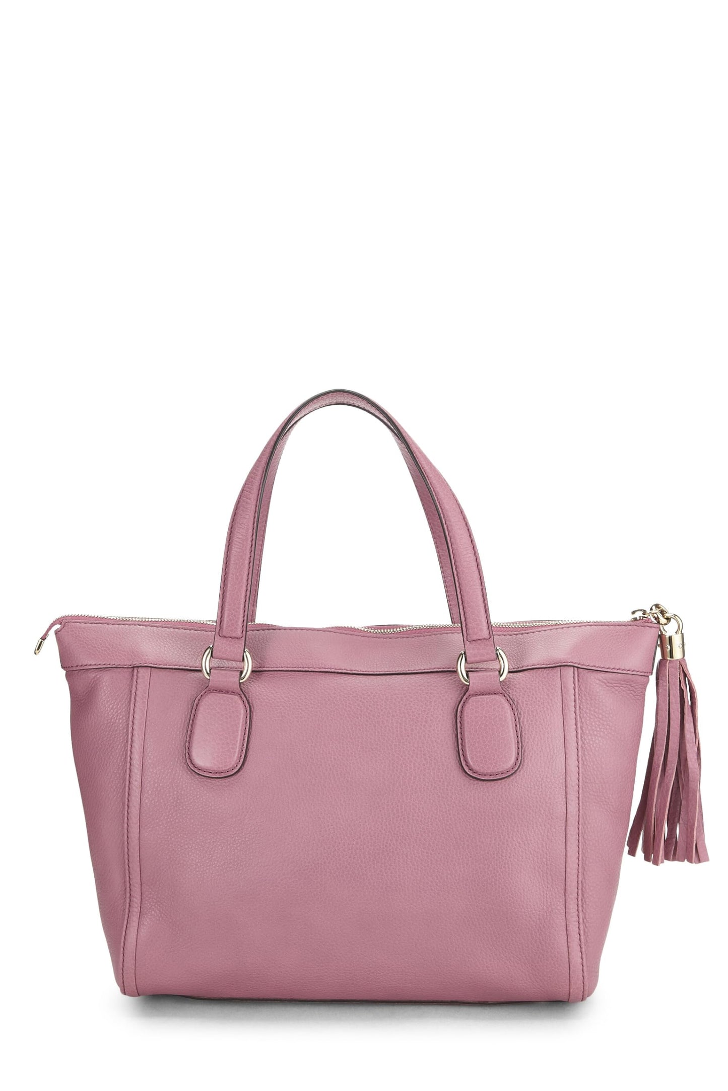 Gucci,  Pink Grained Leather Soho Zip Tote, Pink