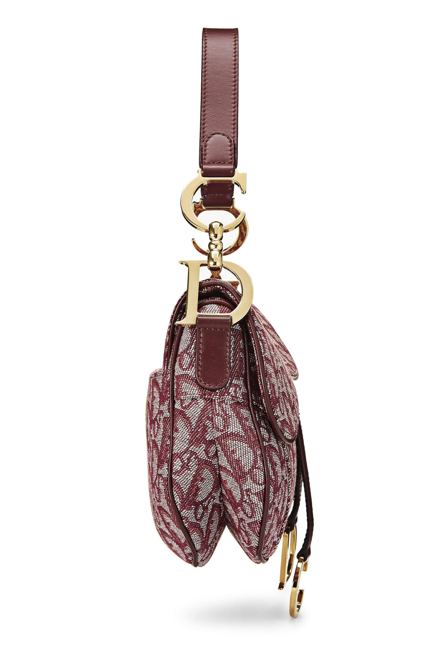 Dior,  Burgundy Trotter Canvas Double Saddle Bag, Burgundy