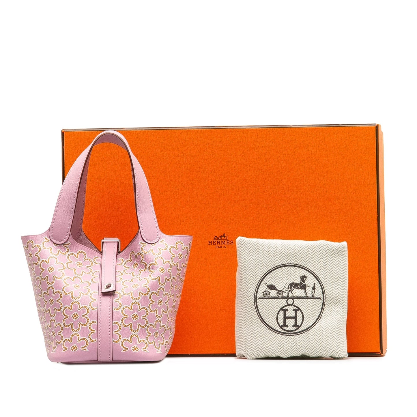HermÃƒÆ’Ã‚Â¨s Picotin Lock Lucky Daisy Micro Pink Swift Palladium